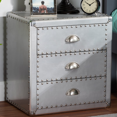 Bohrer 3 Drawer Bedside Table