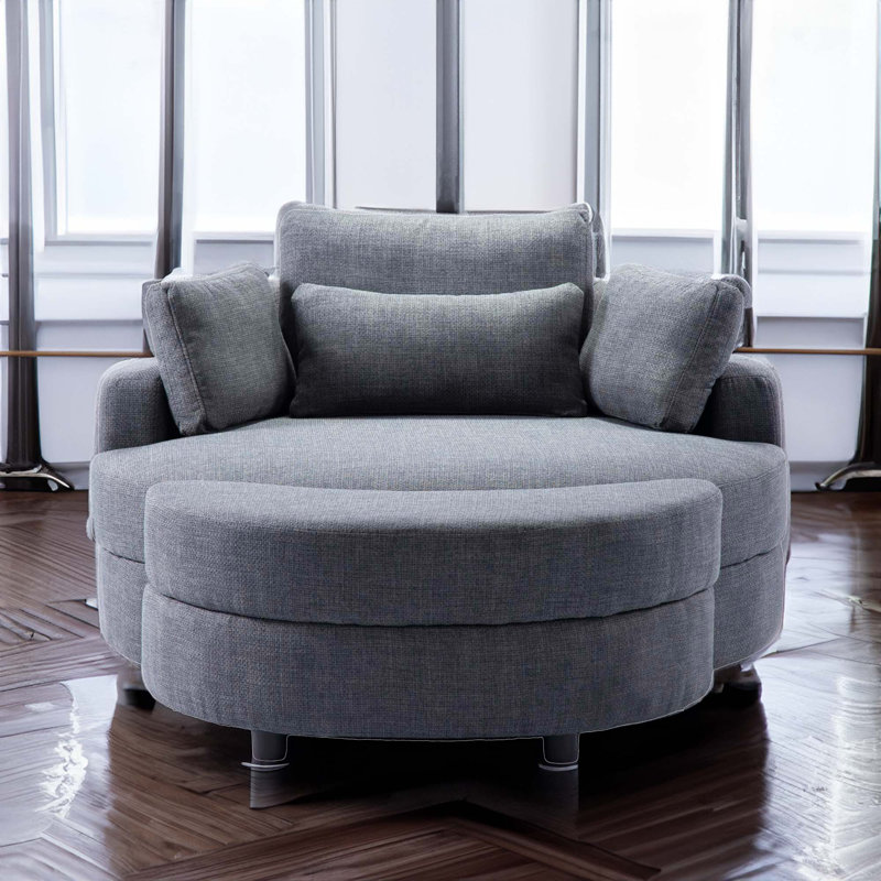 Alondria Upholstered 51.2'' Chair, Dark Gray Fabric
