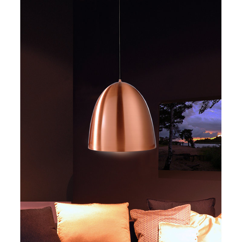 Bell 1-Light Bell Pendant, Copper, Copper