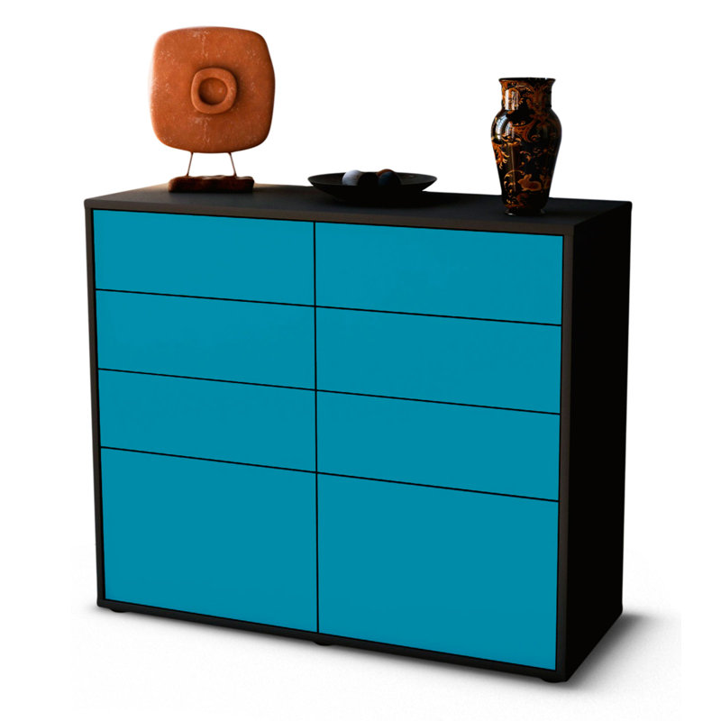 Ravenwood 92cm Sideboard, Anthracite/Turquoise