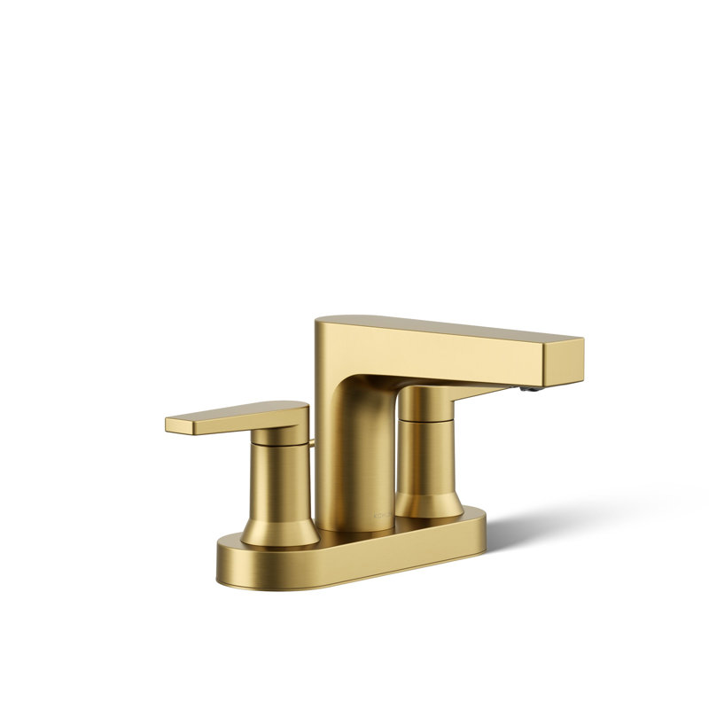 Taut Centerset Bathroom Sink Faucet, Vibrant Brushed Modern Brass
