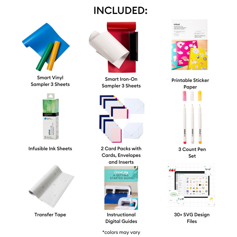 Ensemble de matériaux Cricut Joy Xtra Deluxe, 46 pièces