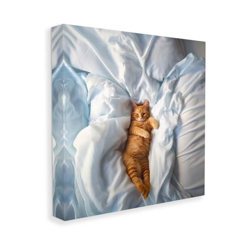 «Sprawled Orange Cat» par RB, H 36 po x l 36 po