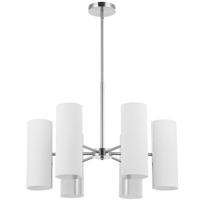 Lustre 6 lumières Cleta, Chrome satiné