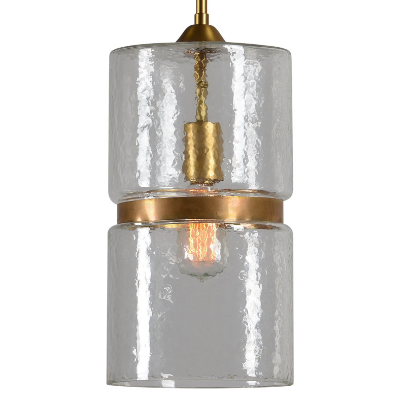 Luminaire suspendu à 1 lumière Hearon avec accents en fer forgé Hearon
