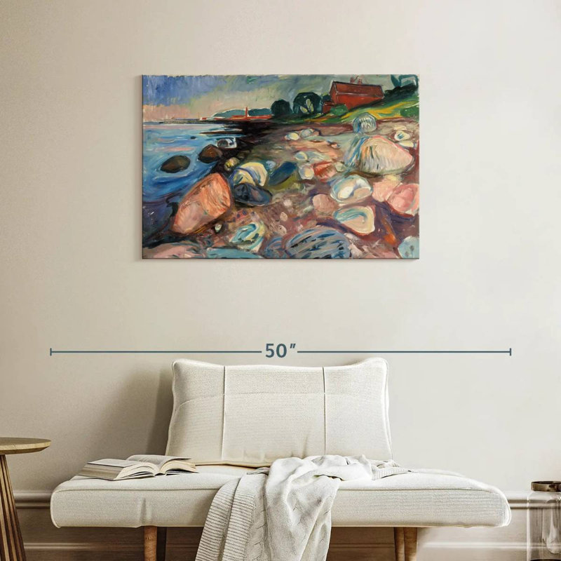 Avery Shore With Red House, H 24 po x l 36 po