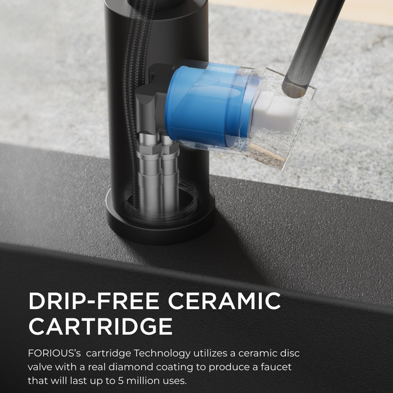 Black Kitchen Sink Faucet with Pull Down Sprayer