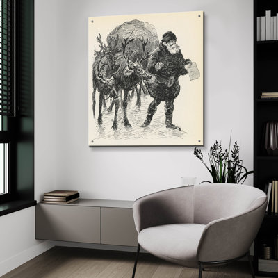 Art mural en verre acrylique The Holiday Aisle® «Santas Sleigh 2» par Tis the Season