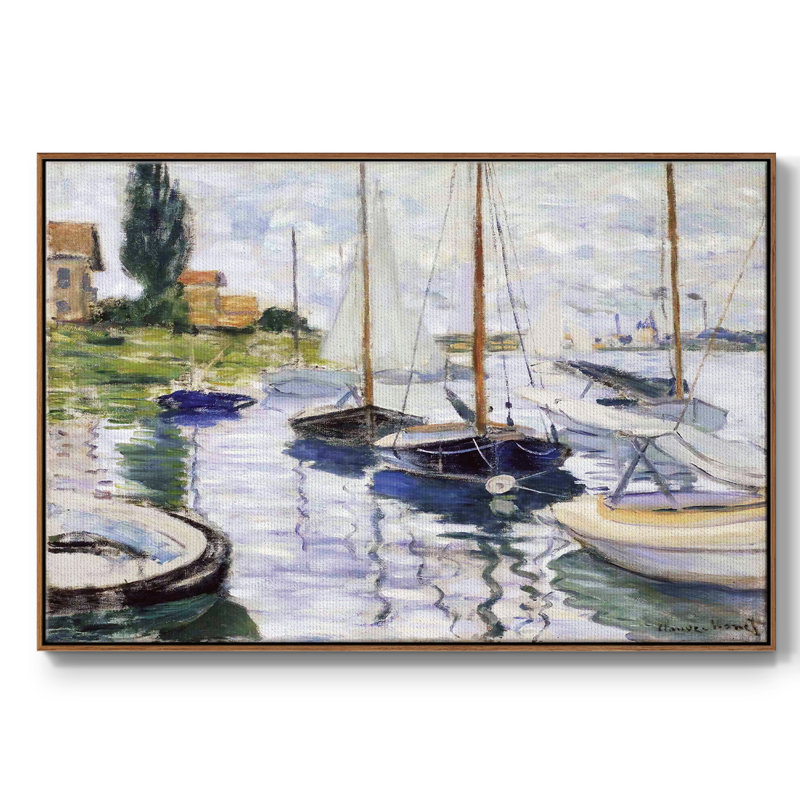 " Boats At Petit ", Walnut, 25" H x 37" W x 2" D