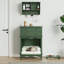 Armoire de rangement pour animaux avec armoire murale, 2 tiroirs et espace semi-ouvert, litière cachée pour chat, table de bout multifonctionnelle - vert