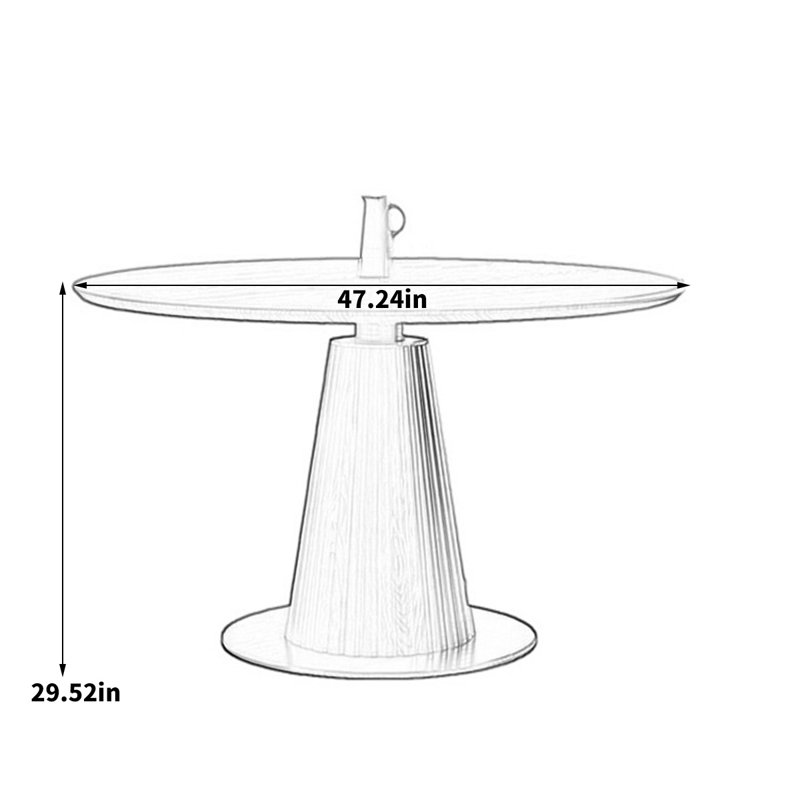 Table de salle à manger Yoany Nordic, Blanc, H 29,52 po x L 47,24 po x l 47,24 po