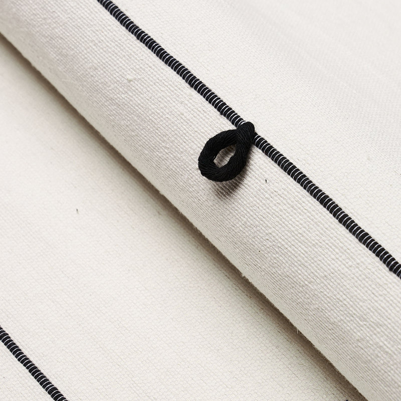 Globo Knotted Handwoven Fabric, Black