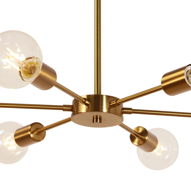 Lustre sphérique Spoutnik à 6 lumières Jankowski, Laiton