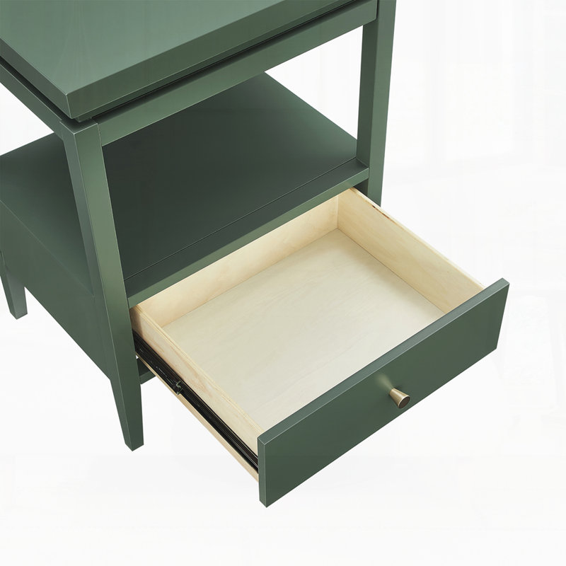 Table de chevet moderne pour chambre à coucher, Vert antique