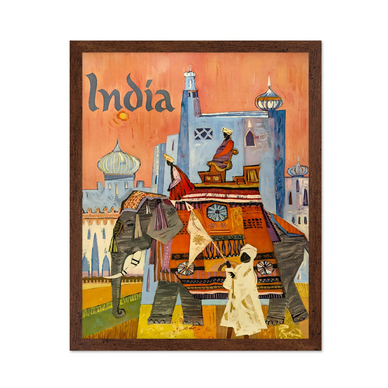 Inde no 2, Canevas, H 12 po x l 16 po, Encadrement blanc