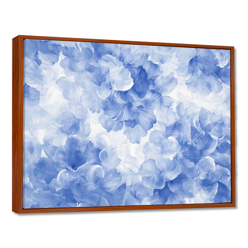 «Aqua Velvet Daisies Flower Flow I» - impression murale marguerites, 12" H x 20" W, Brun