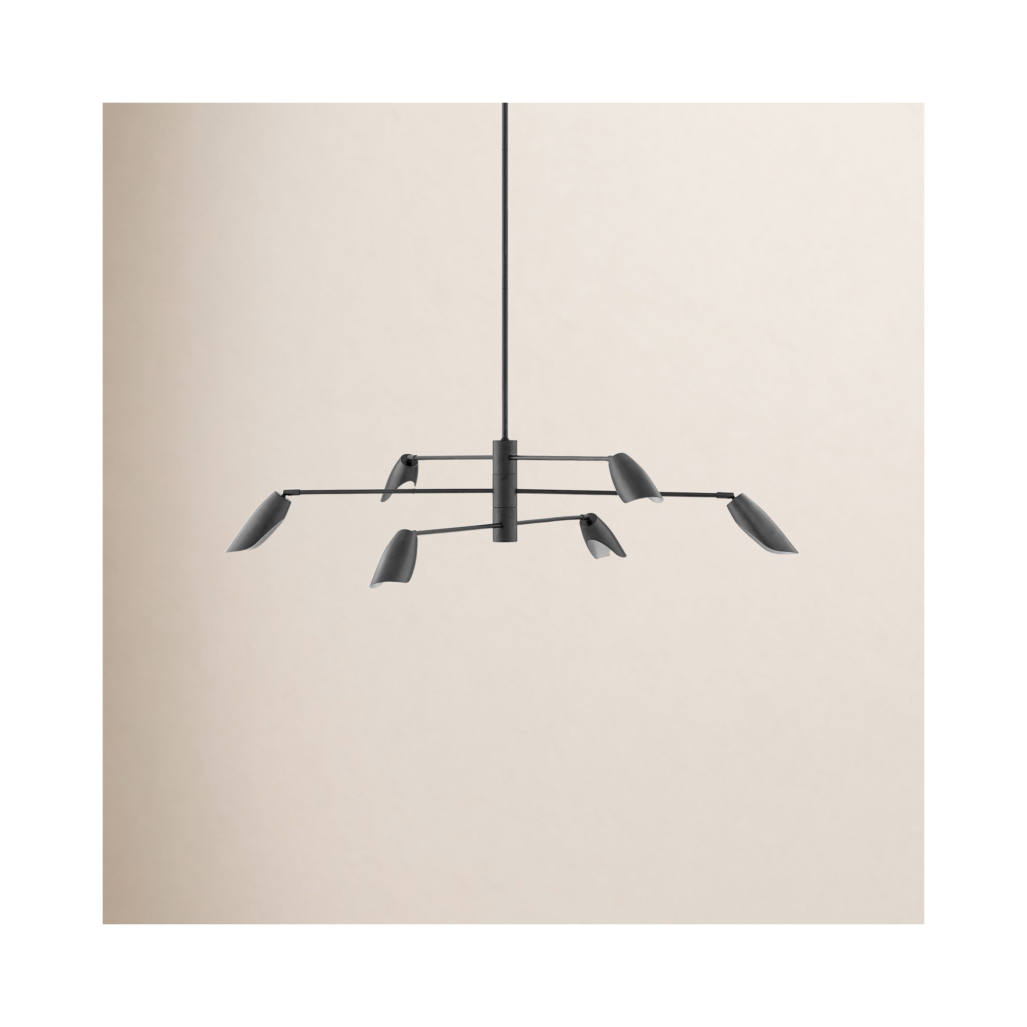 Bondy Sputnik Modern Linear LED Chandelier, 11"H x 50"W x 50"D, Black