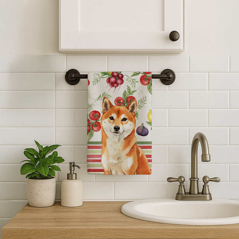 Serviette de cuisine rouge Shiba Inu, Red Shiba Inu