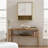 Bathroom Wall Cabinet With Double - Door, Bottom Shelf, Wavy - Patterned Doors, Adjustable Inner Shelf, Easy Installation, White & Natural Wood