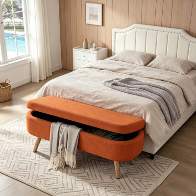 Banc de rangement avec repose-pieds ovale