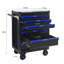 7-Drawer Iron-Top Rolling Tool Cart With Lockable Wheels And Storage Box
