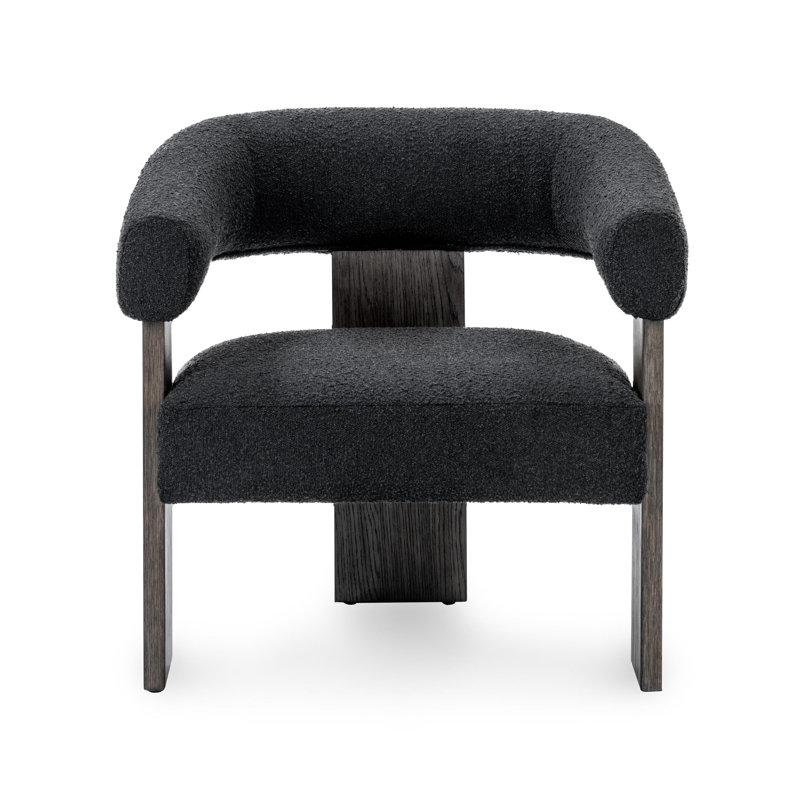 Julina Upholstered Fabric Accent Chair, Black