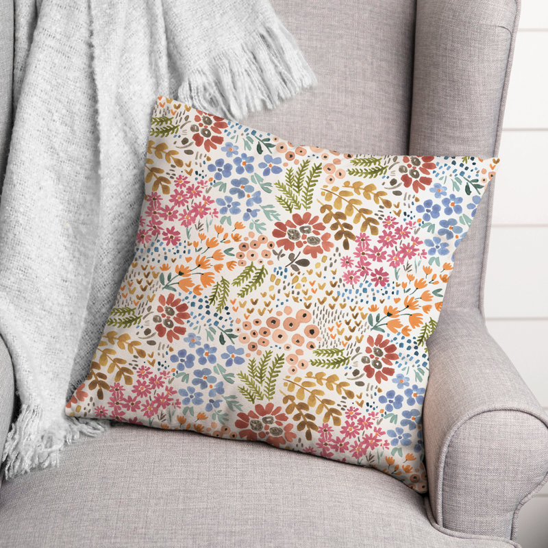 Coussin Floral, Jaune