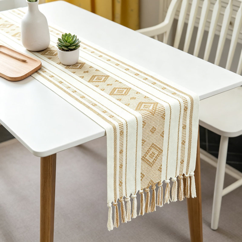 Chemin de table Boho, Beige