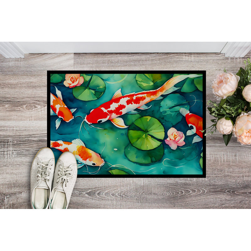 Koi Fish Doormat, L 18 po x L 27 po