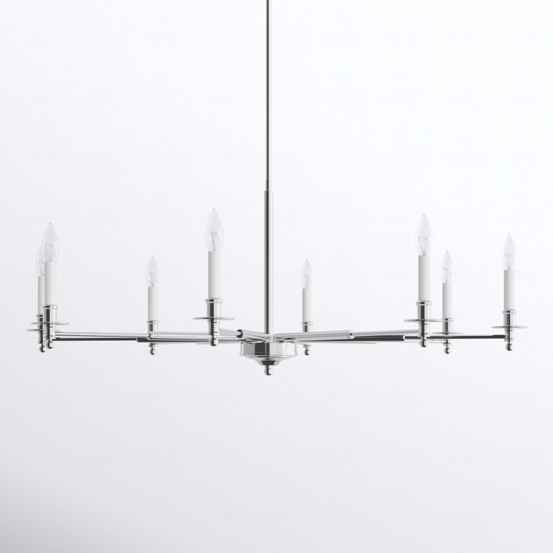Perle 8 - Light Classic / Traditional Chandelier, Polished Nickel