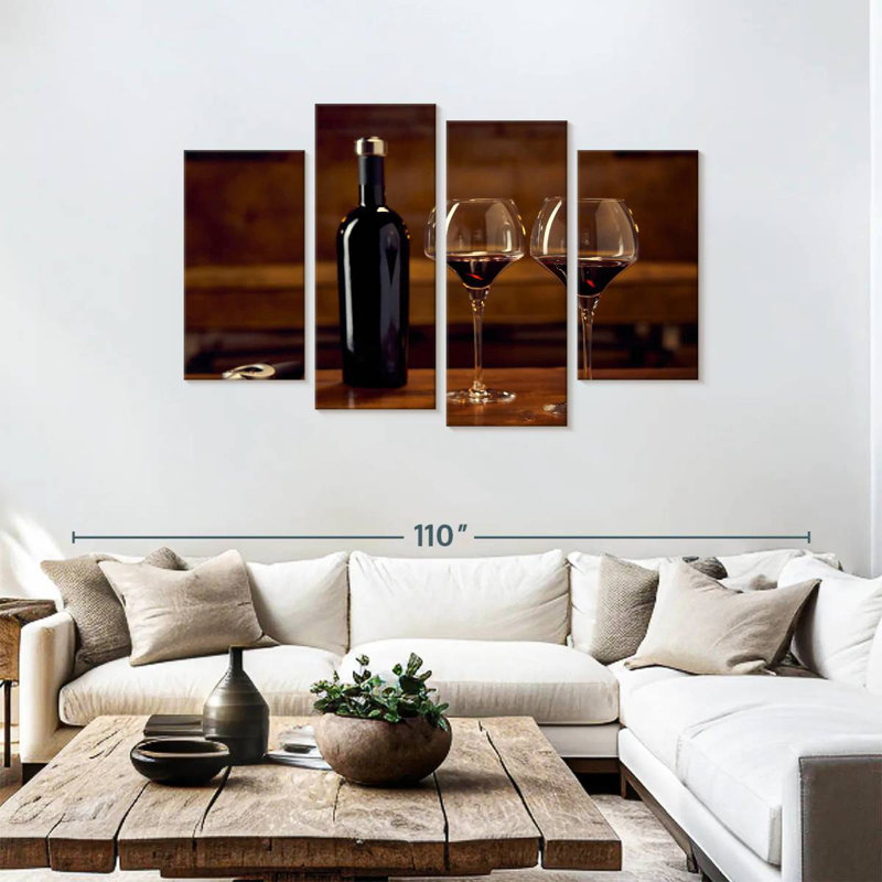 Yarlin buvant du vin rouge, H 48 po x l 75 po