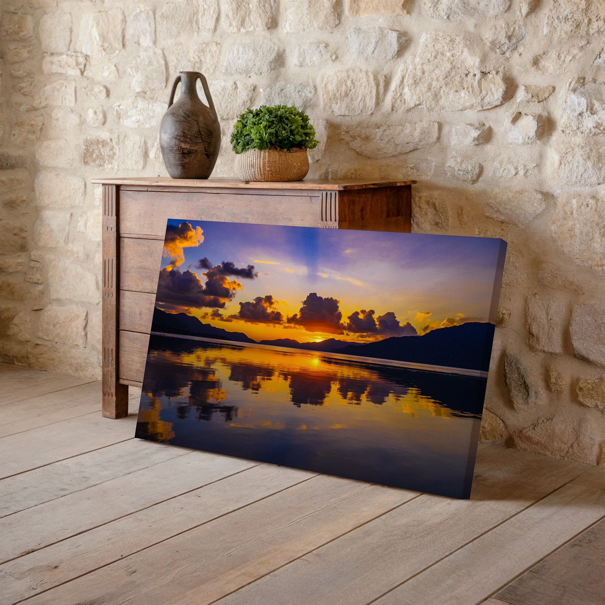 Winston Porter Canvas A Breathtaking Sunset Scene Featuring A Vivid ...