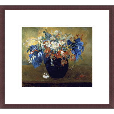 «Flower Still Life» par Paul Gauguin - Estampe numérique encadrée