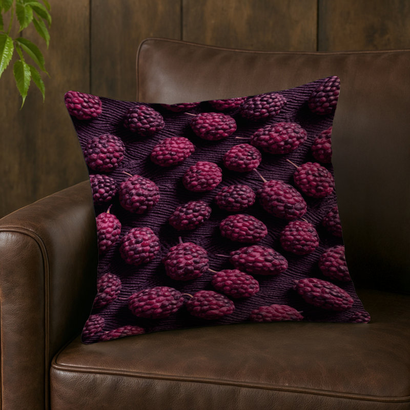 Indoor and Outdoor Throw Pillow, Square 18", Acai Berry