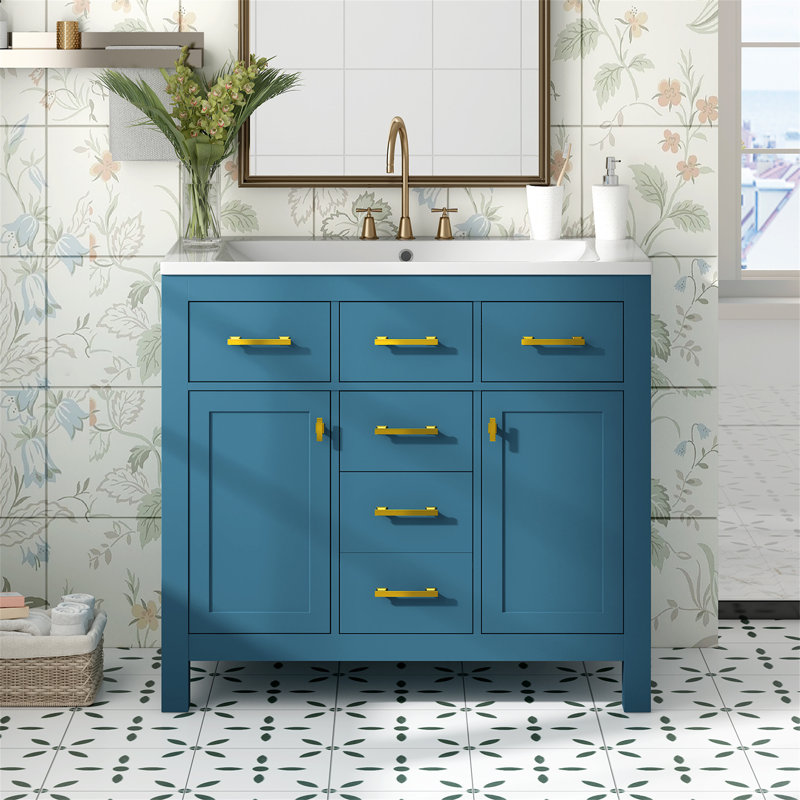 Meuble-lavabo simple 36 po avec plateau en résine Taisa