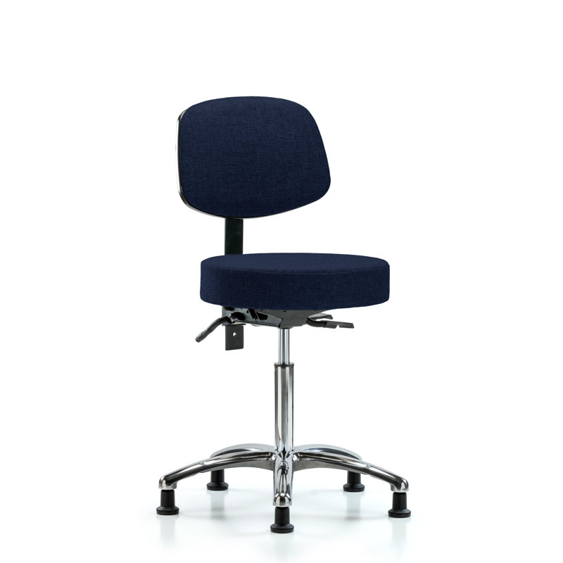 Tabouret de laboratoire Sarina, Patins, Bleu marine, 22"