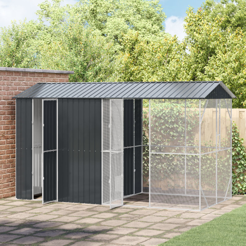 Cage à oiseaux vidaXL anthracite 169,29 x 81,89 x 97,24 po, H 247 po x l 430 po x P 208 po