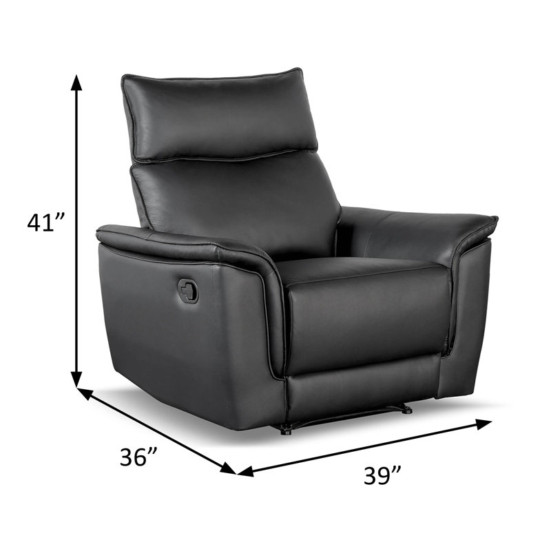 Fauteuil inclinable de 39 po de largeur, noir, Noir