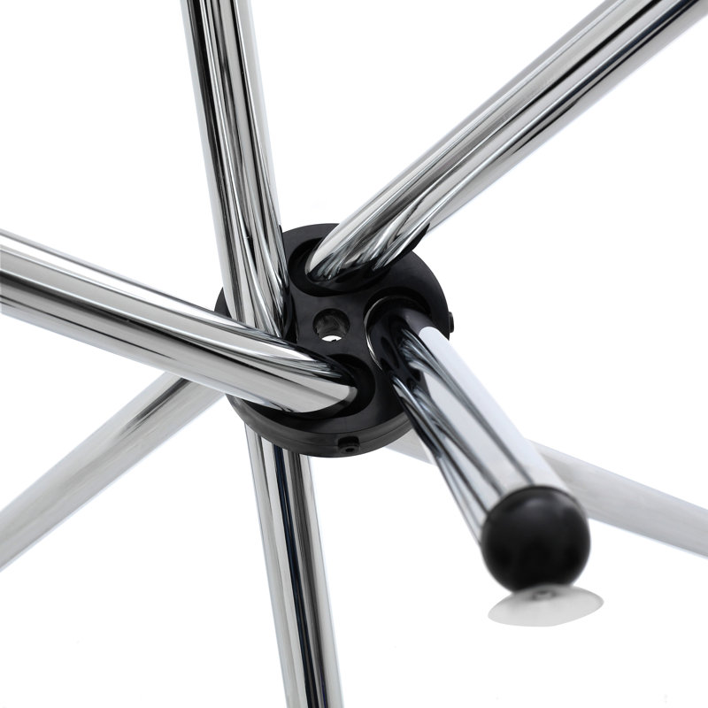Round Glass Top Metal Base Dining Table, Clear