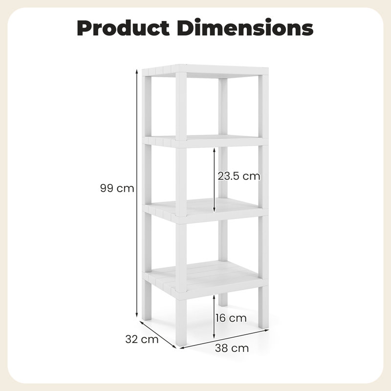 38 cm W Shelving Unit, White