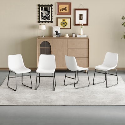 Ensemble de 4 tabourets de bar industriels rétro avec revêtement et structure en métal
