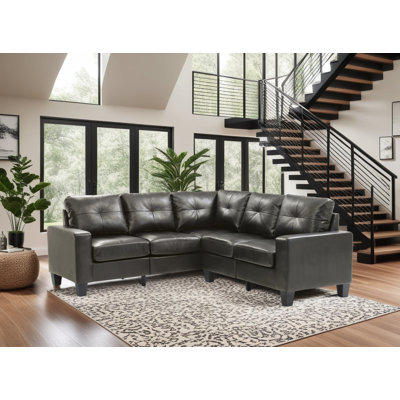 Gessner Sectional in Faux Leather by Latitude Run