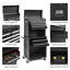 Coffre à outils roulant à 6 tiroirs avec armoire relevable et coffre supérieur verrouillable, noir-1549132771