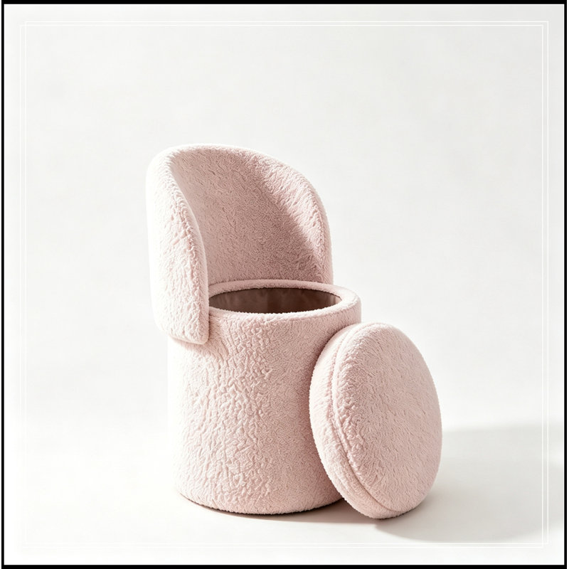 Fauteuil demi-tonneau avec rangement à plateau rabattable, Rose