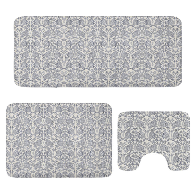  Ensemble de 3 tapis de salle de bain Victorian Victorian