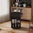 4 Tier Kitchen Island Cart With Spice Rack & Locking Casters, Simple Design Mobile Kitchen Storage Islands For Kitchen Living Room-329747495