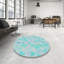 Tapis de zone turquoise à motifs-961190631