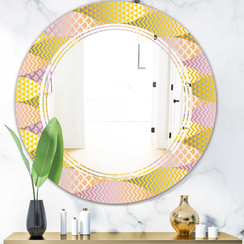 Miroir mural Floral Floral, H 23,6 po x l 23,6 po