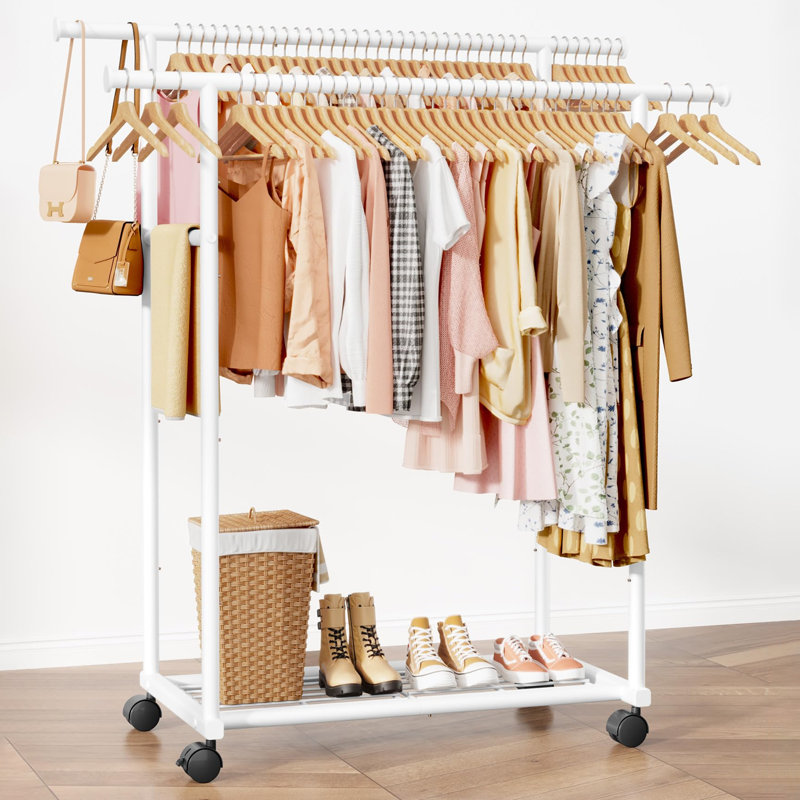 98cm Adjustable Clothing Rack, White