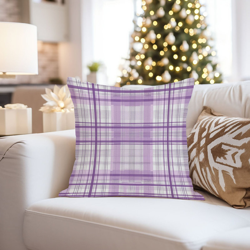 Purple Plaid Pattern II Modern, 20"H x 20"W
